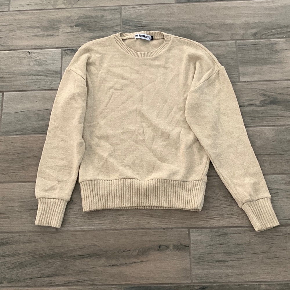 The rockn rev tan sweater
